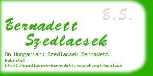 bernadett szedlacsek business card